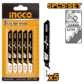 HOJAS SIERRA CALADORA 50MM PARA METAL PACK 5 UNIDADES INGCO (JBT118B)