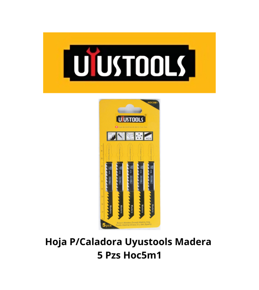 SET 5 UN HOJA CALADORA P/MADERA UYUSTOOLS  (HOC5M1)