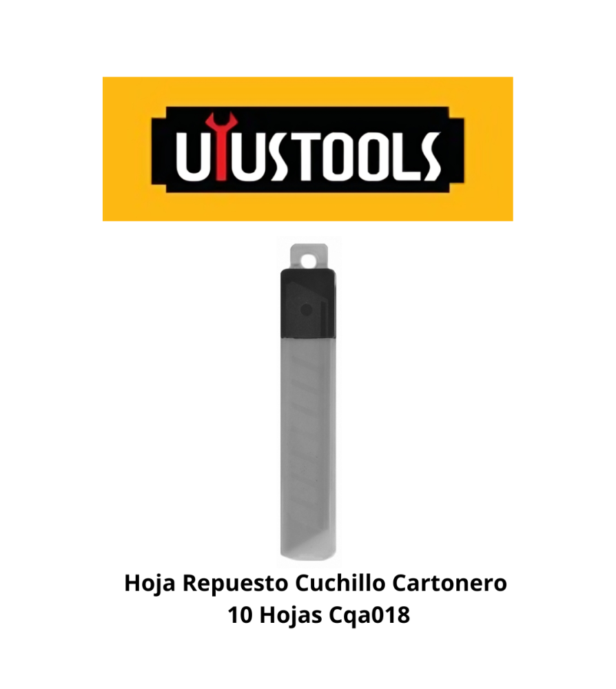 SET 10 HOJAS CUCHILLO CARTONERO 18MM UYU  (CQA018)