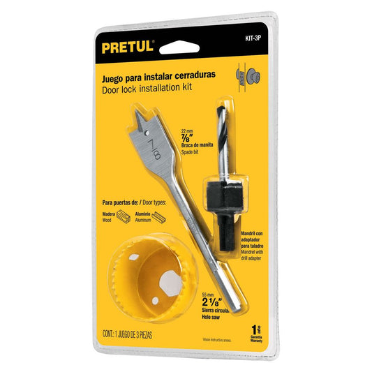 JUEGO PARA INSTALACION DE CERRADURAS PRETUL 15 PZAS. (KIT-14P)
