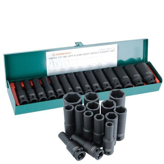 JUEGO DE DADOS JONNESWAY 1/2´´ 14 PIEZAS (S03AD4114S)
