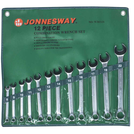 JUEGO DE LLAVES PUNTA Y CORONA JONNESWAY 8-22mm 12 PIEZAS (W26112S)