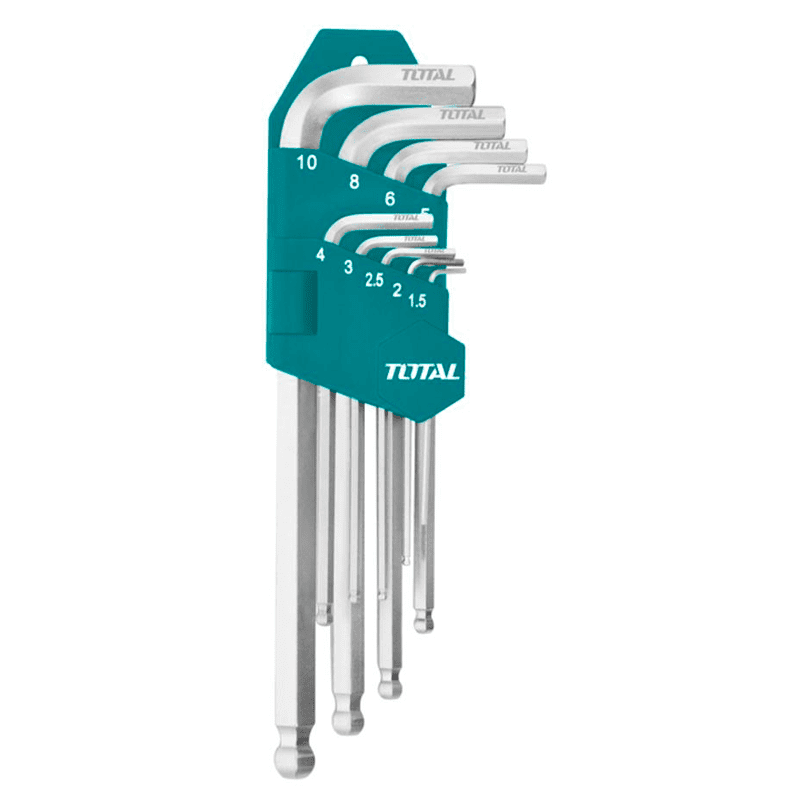 JUEGO LLAVE HEXAGONAL BOLA TOTAL 9 PCS INDUSTRIAL (THT106291)
