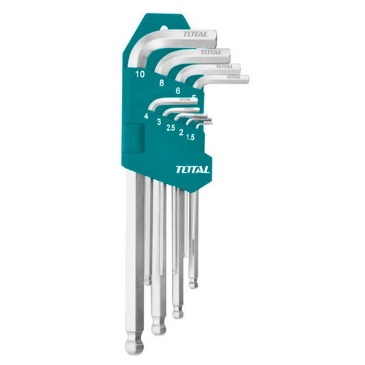 JUEGO LLAVE HEXAGONAL BOLA TOTAL 9 PCS INDUSTRIAL (THT106291)