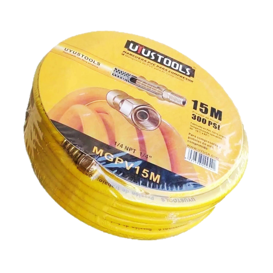 MANGUERA PVC PARA COMPRESOR 15MX1/4NPT UYU  (MGPV15M)