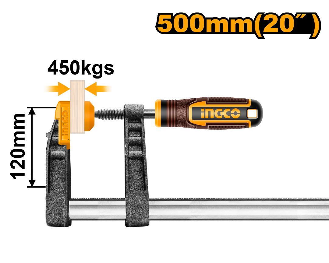 PRENSA SARGENTO 120X500MM INGCO (HFC021202)