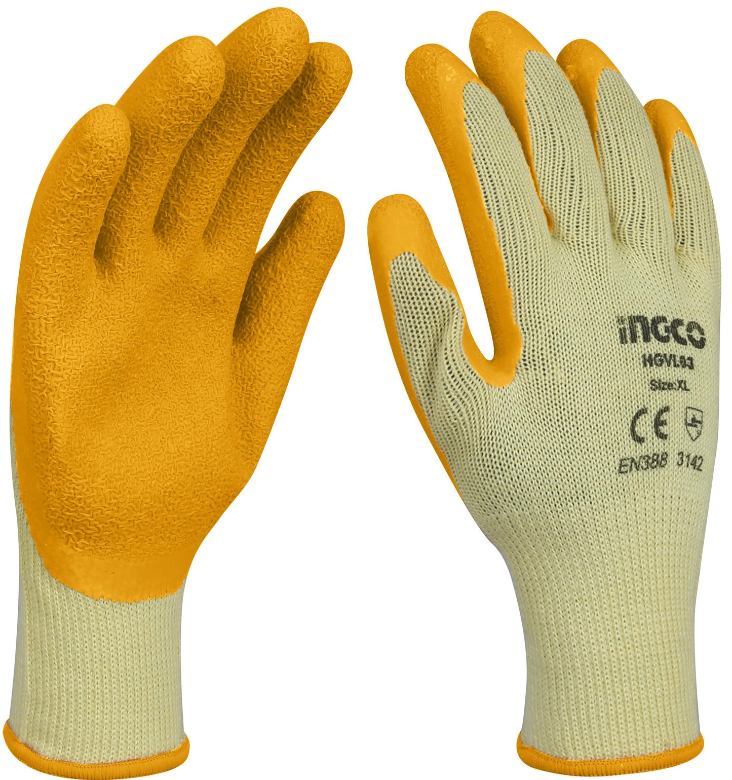 GUANTES MULTIPROPOSITO INGCO LATEX TALLA XL TRABAJO PESADO (HGVL03)