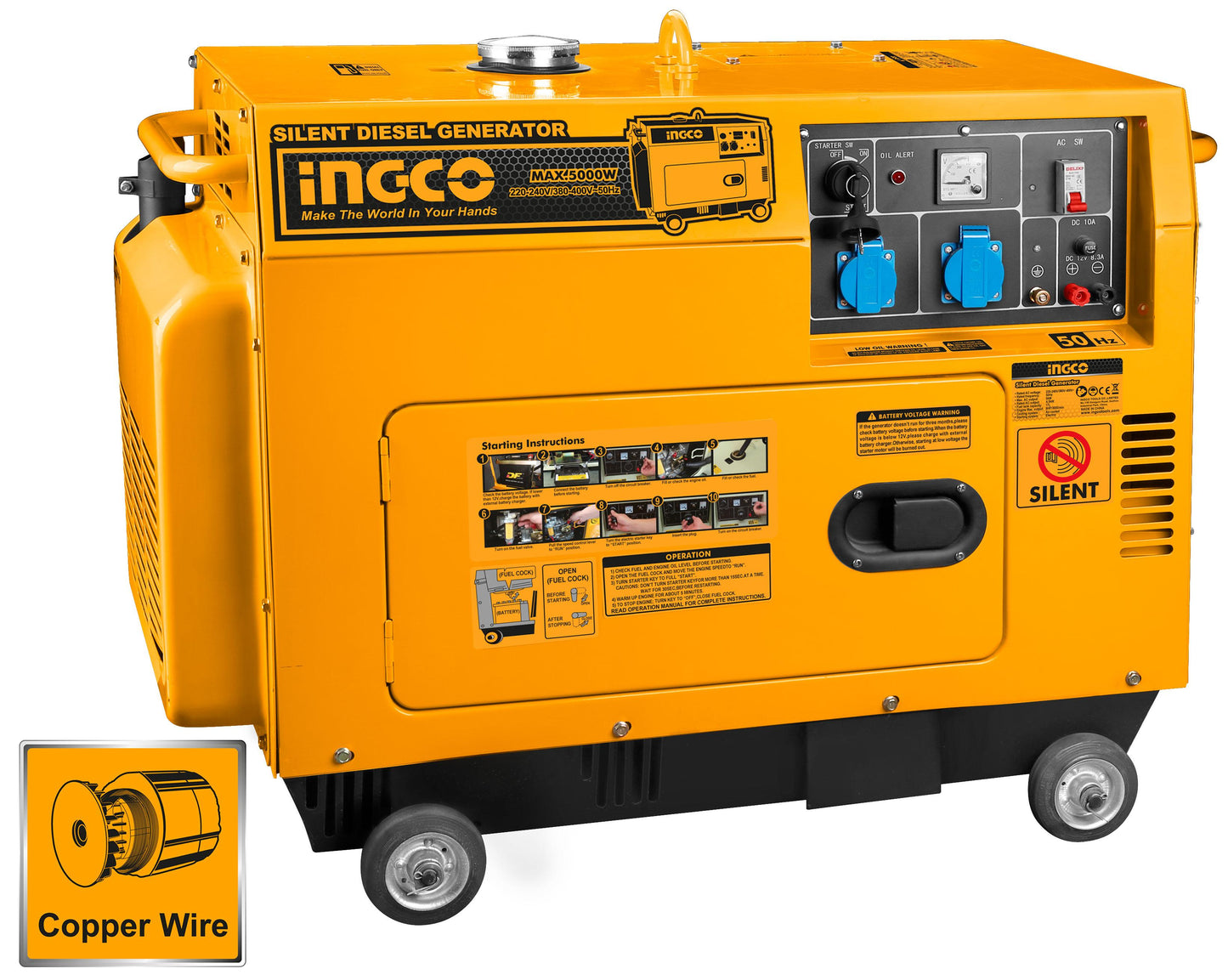 GENERADOR DIESEL SILENCIOSO 5 KW INGCO (GSE50001)