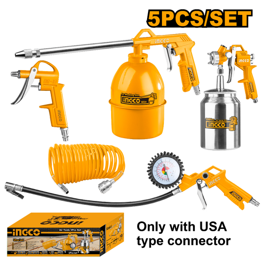 SET DE HERRAMIENTAS PARA PINTAR NEUMATICA KIT 5 PIEZAS INGCO (AKT0051)