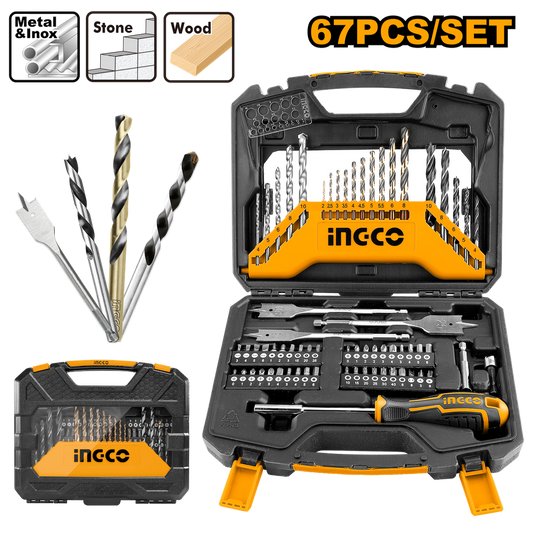SET DE BROCAS Y PUNTAS 67 PZS INGCO (HKTAC010671)