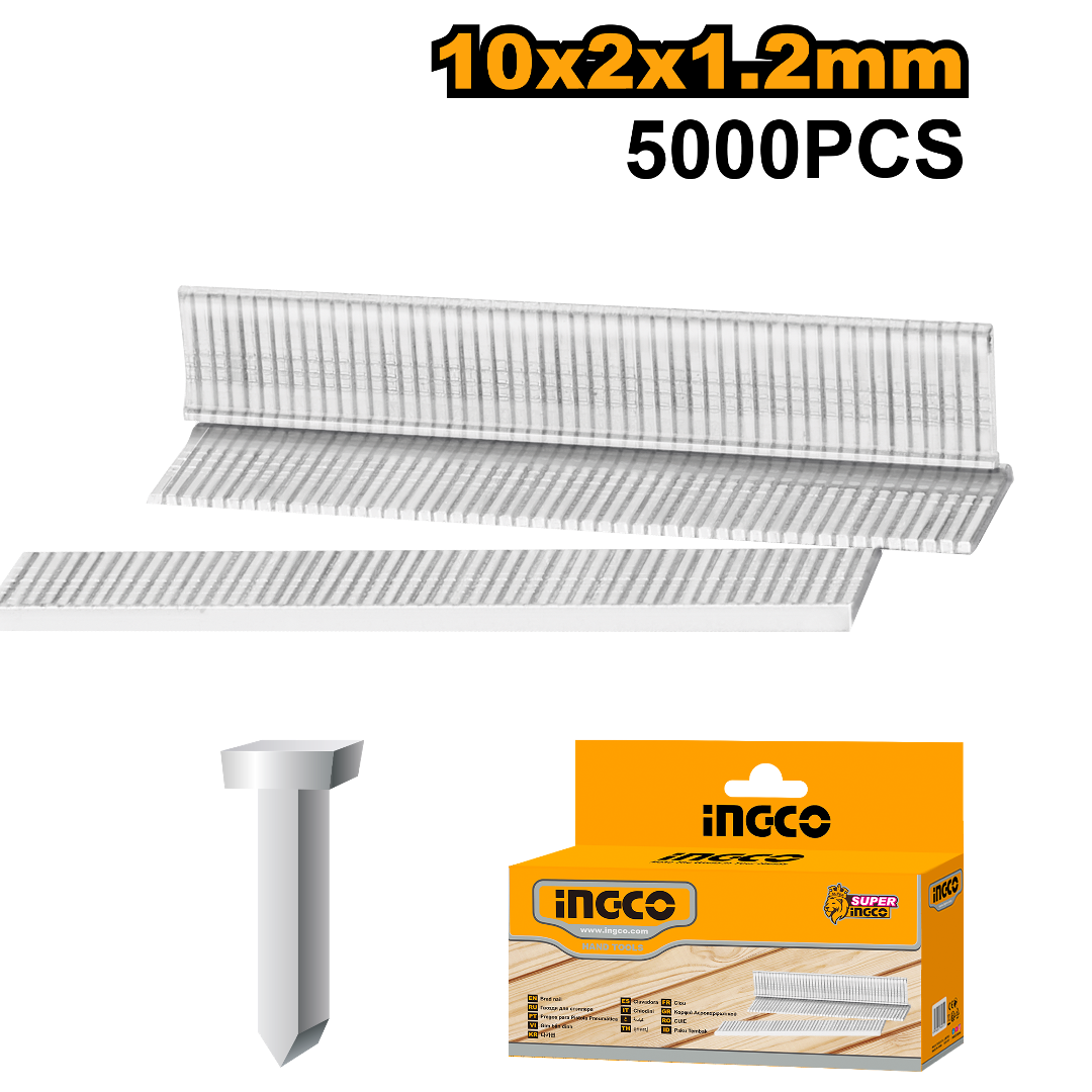 CLAVOS CAJA 5000 UNIDADES 10X1,2MM INGCO  ( STS6110)