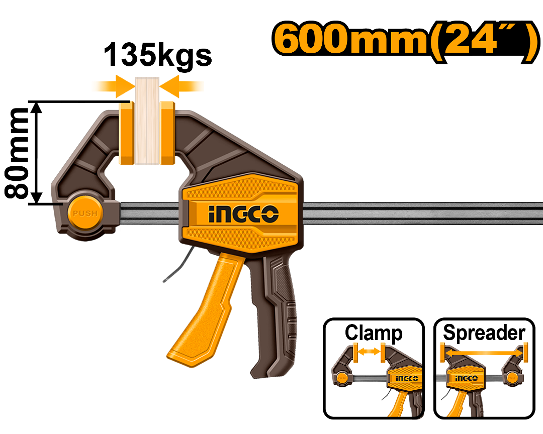 PRENSA RAPIDA RUDA 24" 135KG INGCO (HQBC24802)