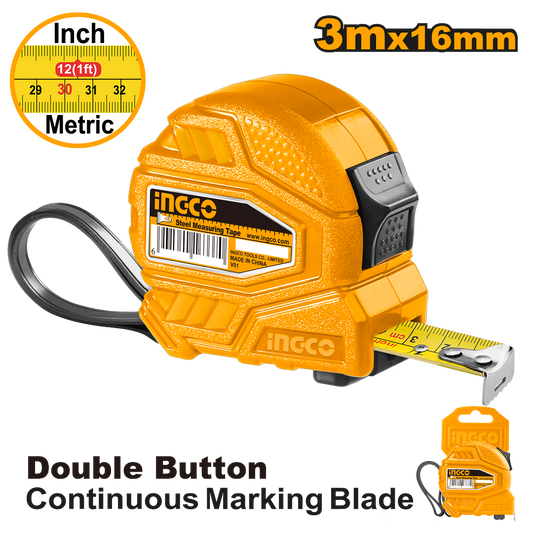 HUINCHA - CINTA METRICA 16MMX3M INGCO (HSMT26316)