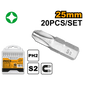 SET DE 20 PUNTAS PH2 25MM ACERO INDUSTRIAL INGCO (SDB11PH213)