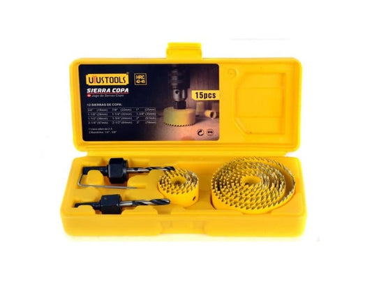 JUEGO 15 PCS SIERRA COPA Y ACC. UYUSTOOLS   (SEO015)