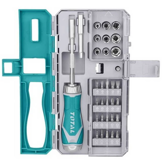 JUEGO DE DESATORNILLADOR TOTAL 33 EN 1 PIEZAS INDUSTRIAL (TACSD30336)