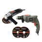 KIT TALADRO PERCUTOR 13MM 650W + ESMERIL ANGULAR 4 1/2´´ 700W (TP 413/6 - AA 415)