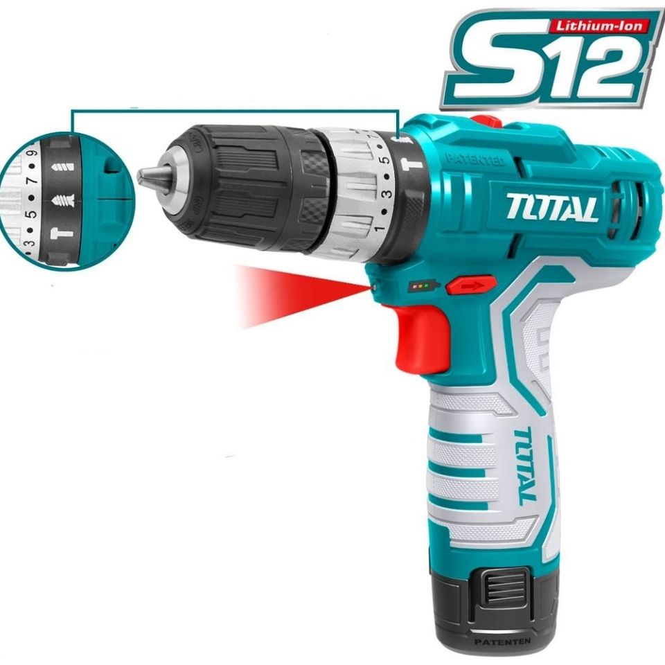 TALADRO INALAMBRICO TOTAL 12V 3/8´´ (TIDLI1232)