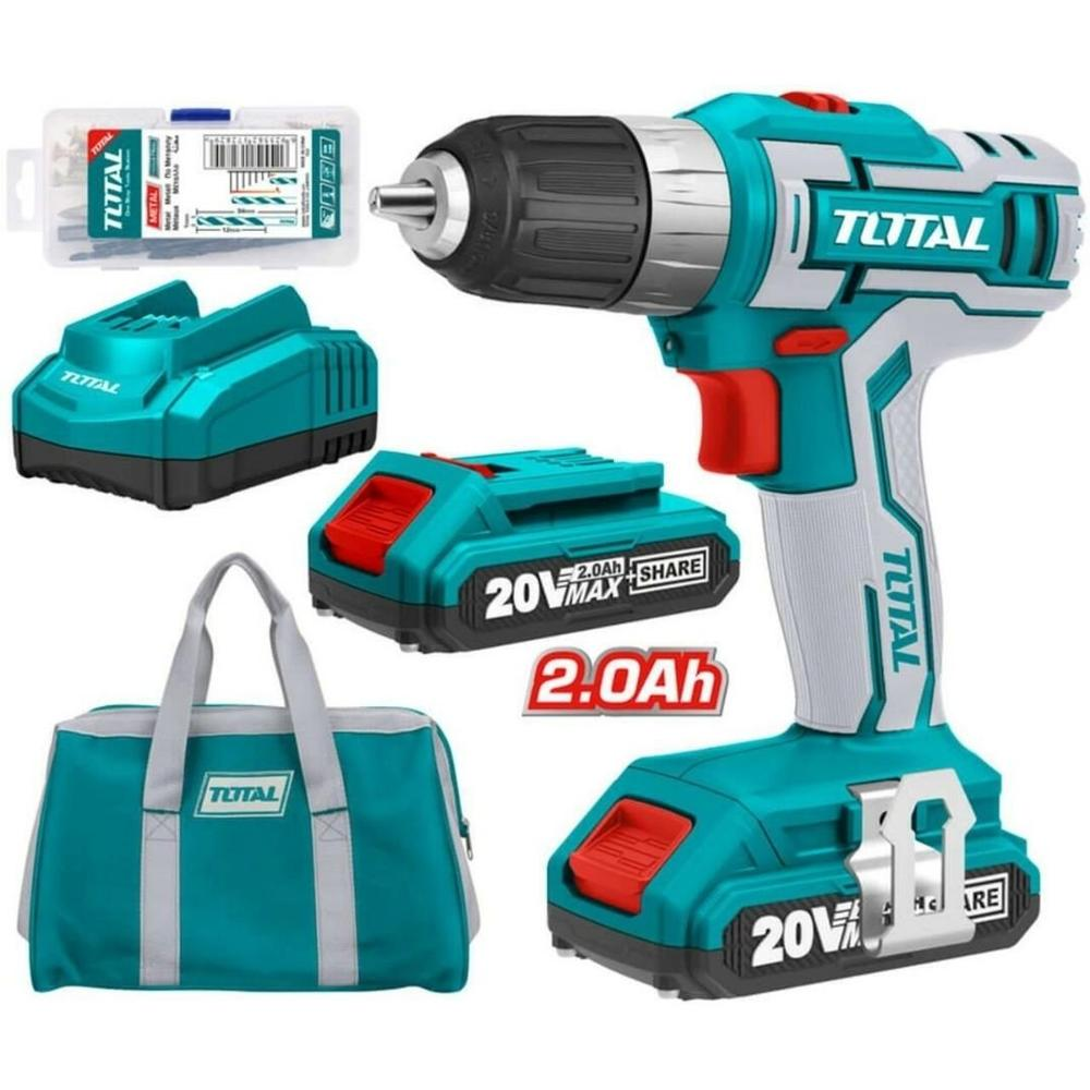TALADRO INALAMBRICO 20V 10MM + C/2BAT 2AH + C/CARG INTELIGENTE (TDLI200215)