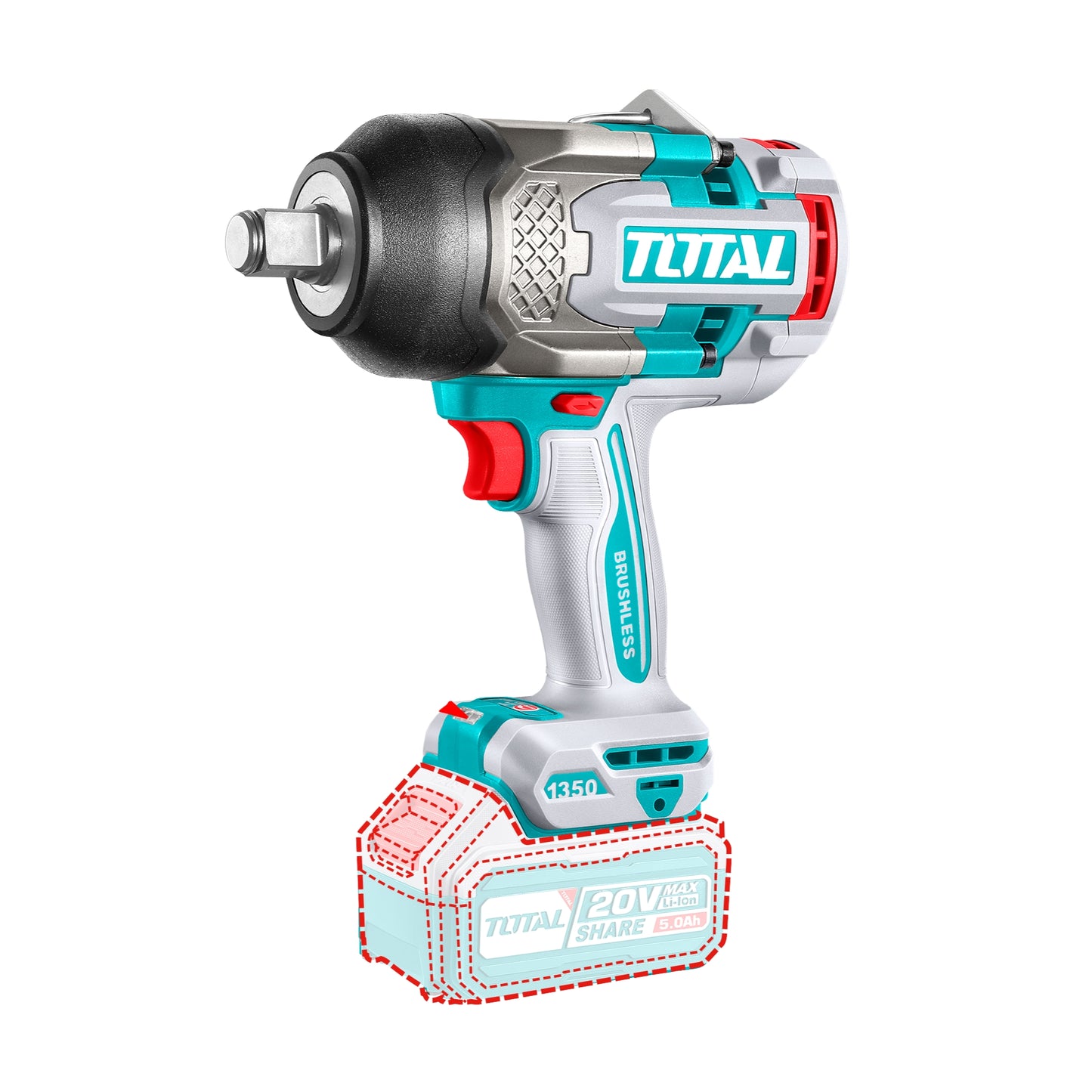 LLAVE DE IMPACTO INAL 3/4 20V 1350NM TOTAL (TIWLI201351)