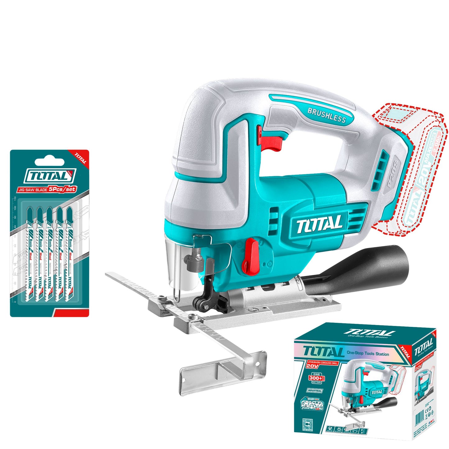 SIERRA CALADORA INALAMBRICO 20V 3000 RPM TOTAL (TJSLI1008)