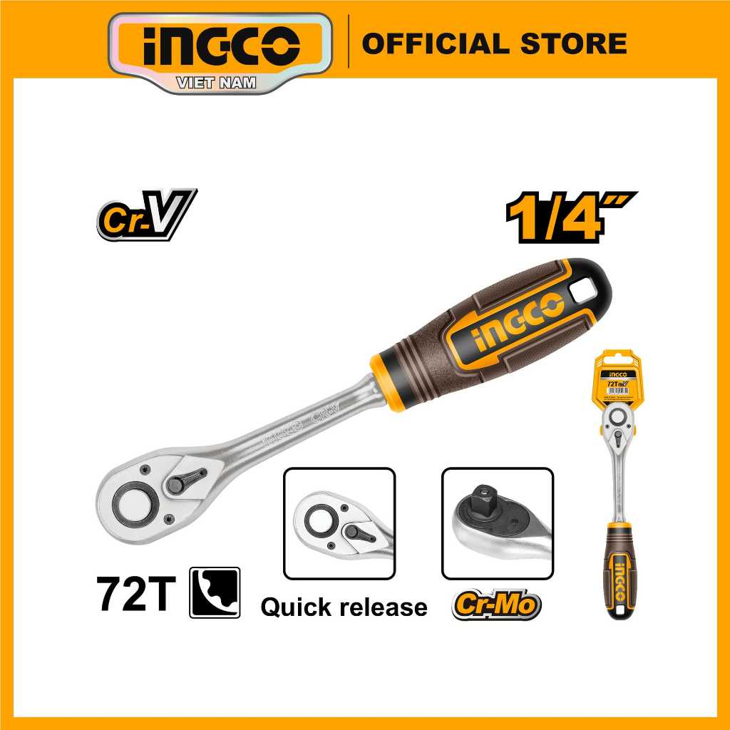 LLAVE CHICHARRA 1/4´´ INGCO MANGO ANTIDESLIZANTE (HRTH0814)