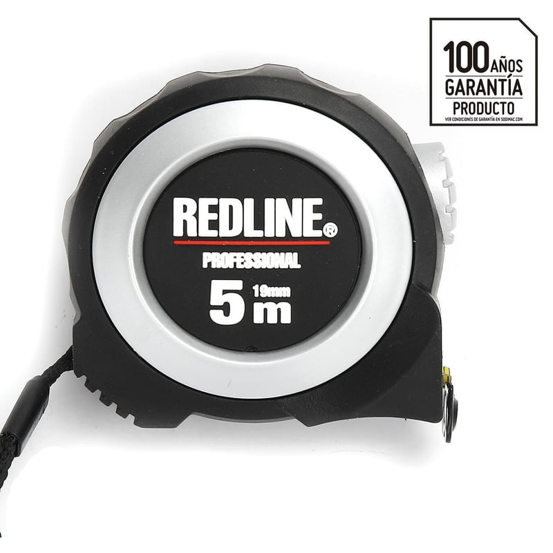 HUINCHA - CINTA METRICA REDLINE 5 MTS. FIBRA DE VIDRIO ROJO