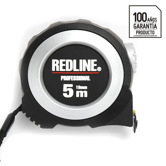 HUINCHA - CINTA METRICA REDLINE 5 MTS. FIBRA DE VIDRIO ROJO