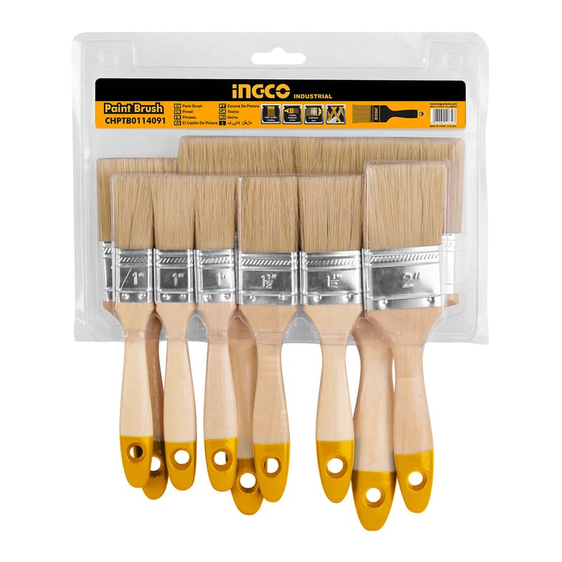 SET DE BROCHAS ALTA CALIDAD 9 PIEZAS INGCO (CHPTB0114091)