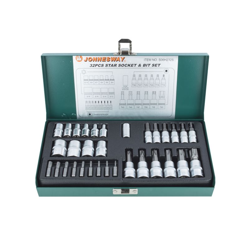 JUEGO DE DADOS Y PUNTAS TORX 32 PIEZAS (S06H232S)